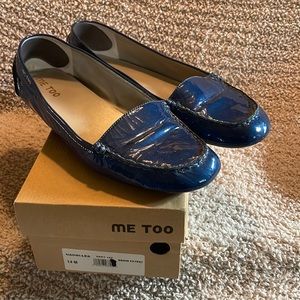 Women’s size 14M Blue patent leather loafers